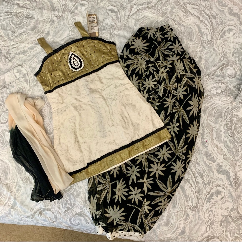 Little girls Pakistani Indian kids salwar shalwar kameez 3 piece